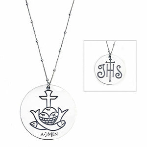 Collana Donna Amen IHS - PANI&PESCI GRANDE 55MM