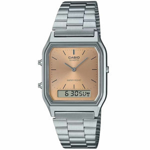 Orologio Unisex Casio EDGY COLLECTION SUNRAY DIAL - PINK COPPER Argentato