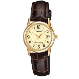 Orologio Donna Casio LADY DATE LEATHER - GOLD (Ø 31 mm)