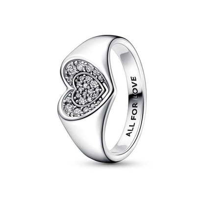 Anello Donna Pandora RADIANT HEART PAVE SIGNET - RING - SIZE 52